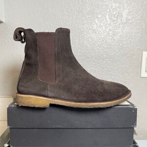 Bottega Veneta Camel Dark Brown Suede Chelsea Ankle Boots Mens Size 10 US/43 EU